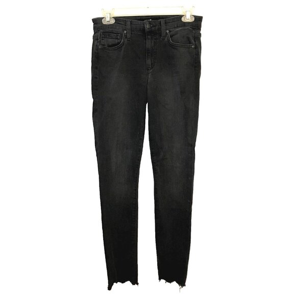 Joe's Jeans Denim - Joe's Jeans Womens Skinny Ankle Mid-Rise Dark Gray Size 26 Raw Hem
